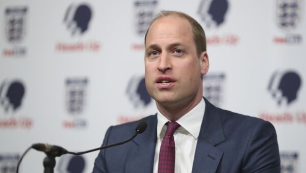 Britain's Prince William, President of the Football Association, right, speaks at the launch of a new mental health campaign at Wembley Stadium, London, Wednesday May 15, 2019 - Sputnik International
