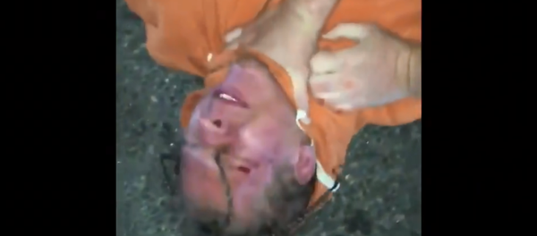 Teenager Cyprian Luke is seen in cellphone footage being pinned to the ground by three officers with New Jersey's Dover Police Department and later punched several times in the face by an officer during the arrest. - Sputnik International