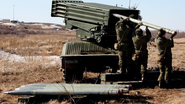 Russian military drills in the Far East, Tornado universal multiple rocket launcher - Sputnik International