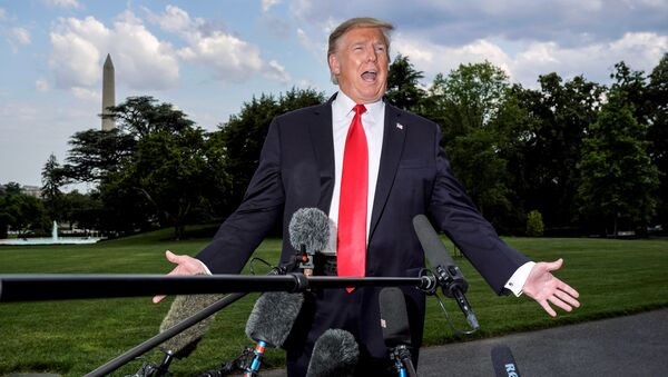 U.S. President Donald Trump speaks to the media as he departs for a campaign rally from the White House in Washington, U.S., May 20, 2019 - Sputnik International