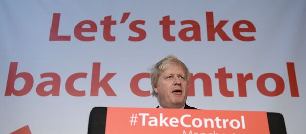 Boris Johnson at the podium during a Vote Leave event during the 2016 Brexit referendum Boris Johnson at the podium during a Vote Leave event during the 2016 Brexit referendum - Sputnik International