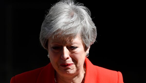 British Prime Minister Theresa May reacts as she delivers a statement in London, Britain, May 24, 2019 - Sputnik International