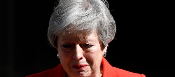 British Prime Minister Theresa May reacts as she delivers a statement in London, Britain, May 24, 2019 British Prime Minister Theresa May reacts as she delivers a statement in London, Britain, May 24, 2019 - Sputnik International