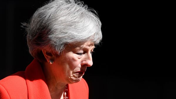 British Prime Minister Theresa May reacts as she delivers a statement in London, Britain, May 24, 2019 - Sputnik International