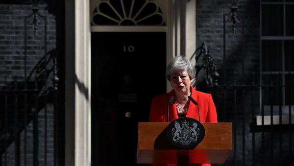 British Prime Theresa May cries as she makes a statement, at Downing Street in London, Britain, May 24, 2019 - Sputnik International
