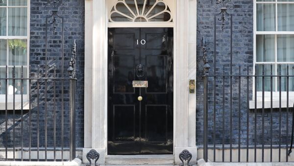 A view of the front door of 10 Downing street in central London on May 24, 2019. Beleaguered British Prime Minister Theresa May is expected to announce today when she will resign, according to reports, following a Conservative Party mutiny over her remaining in power. - Sputnik International