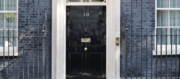 A view of the front door of 10 Downing street in central London on May 24, 2019. Beleaguered British Prime Minister Theresa May is expected to announce today when she will resign, according to reports, following a Conservative Party mutiny over her remaining in power. - Sputnik International