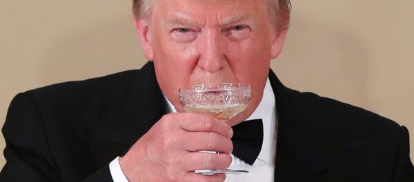 US President Donald Trump drinks during a state banquet at the Imperial Palace in Tokyo, Japan May 27, 2019. US President Donald Trump drinks during a state banquet at the Imperial Palace in Tokyo, Japan May 27, 2019. - Sputnik International