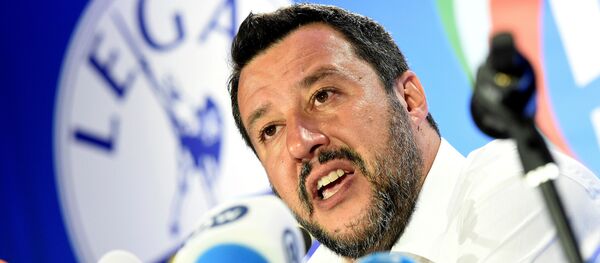 Italian Deputy Prime Minister and leader of far-right League party Matteo Salvini speaks during his European Parliament election night event in Milan, Italy, May 27, 2019 - Sputnik International