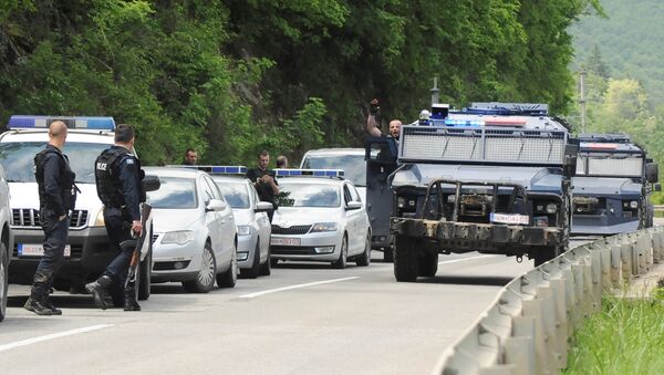 Kosovo police secure the area near the town of Zubin Potok, Kosovo, May 28, 2019 - Sputnik International