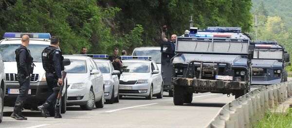 Kosovo police secure the area near the town of Zubin Potok, Kosovo, May 28, 2019 - Sputnik International