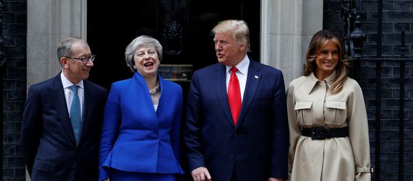 U.S. President Donald Trump and First Lady Melania Trump meet Britain's Prime Minister Theresa May and her husband Philip at Downing Street as part of his state visit in London, Britain, June 4, 2019 - Sputnik International