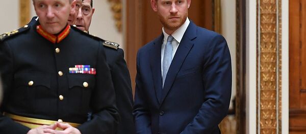 Britain's Prince Harry, Duke of Sussex looks on as US President Donald Trump views US items of the Royal Collection at Buckingham palace at Buckingham Palace in central London on June 3, 2019, on the first day of their three-day State Visit to the UK Britain's Prince Harry, Duke of Sussex looks on as US President Donald Trump views US items of the Royal Collection at Buckingham palace at Buckingham Palace in central London on June 3, 2019, on the first day of their three-day State Visit to the UK - Sputnik International