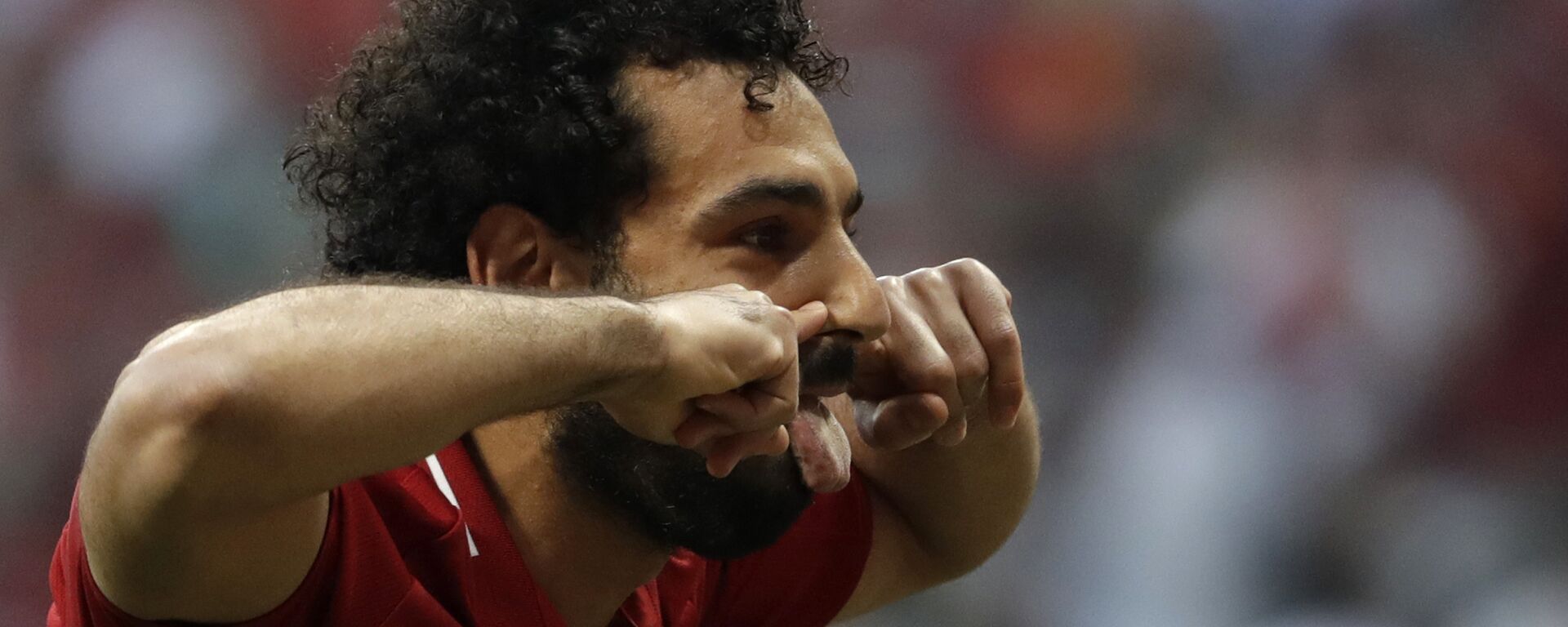 Liverpool's Mohamed Salah celebrates after scoring his side's opening goal during the Champions League final soccer match between Tottenham Hotspur and Liverpool at the Wanda Metropolitano Stadium in Madrid, Saturday, June 1, 2019. - Sputnik International, 1920, 20.05.2021
