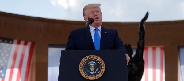 U.S President Donald Trump delivers a speech during the commemoration ceremony for the 75th anniversary of D-Day at the American cemetery of Colleville-sur-Mer in Normandy, France, June 6, 2019 U.S President Donald Trump delivers a speech during the commemoration ceremony for the 75th anniversary of D-Day at the American cemetery of Colleville-sur-Mer in Normandy, France, June 6, 2019 - Sputnik International