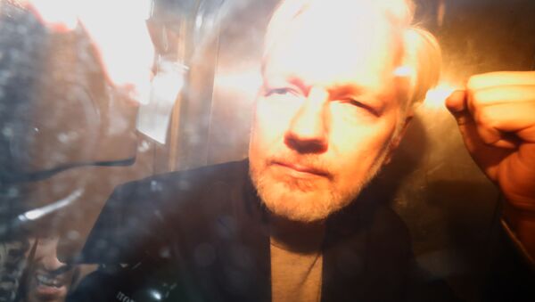 WikiLeaks founder Julian Assange arrives at court in London on May 1, 2019 to be sentenced for bail violation - Sputnik International