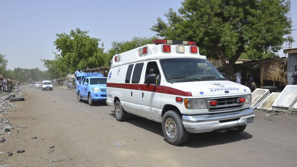 An ambulance and security cars in Maiduguri, Nigeria - Sputnik International