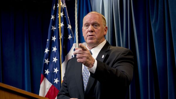 Acting Director for U.S. Immigration and Customs Enforcement Thomas Homan takes a question from a reporter at a Department of Homeland Security news conference at the Ronald Reagan Building in Washington, Tuesday, Dec. 5, 2017 - Sputnik International