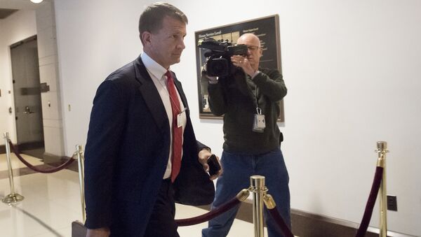 Erik Prince, former Navy Seal and founder of private military contractor Blackwater USA, arrives to testify during a closed-door House Select Intelligence Committee hearing on Capitol Hill in Washington, DC, November 30, 2017. - Sputnik International