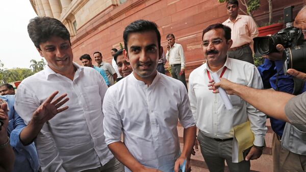 Former Indian cricketer and newly elected member of India's ruling Bharatiya Janata Party (BJP) Gautam Gambhir arrives to attend the opening day of the Parliament session in New Delhi, India, June 17, 2019 - Sputnik International