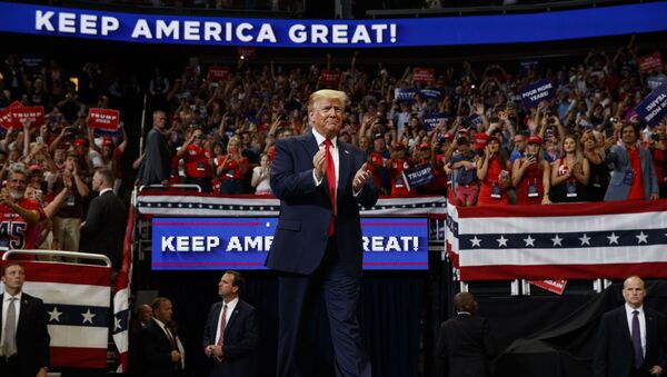 President Donald Trump arrives to speak at his re-election kickoff rally at the Amway Center, Tuesday, June 18, 2019, in Orlando, Fla.  - Sputnik International