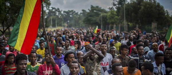 Ethiopians protesting at ethnic attacks outside Addis Ababa in September 2018 - Sputnik International