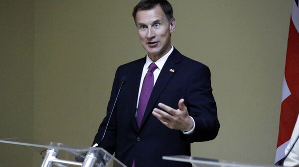 Britain's Secretary of State Jeremy Hunt, speaks in a press conference with Kenya Cabinet Secretary for Foreign Affairs Monica Juma, during his official visit, in Nairobi, Kenya, Friday, May 3, 2019 - Sputnik International