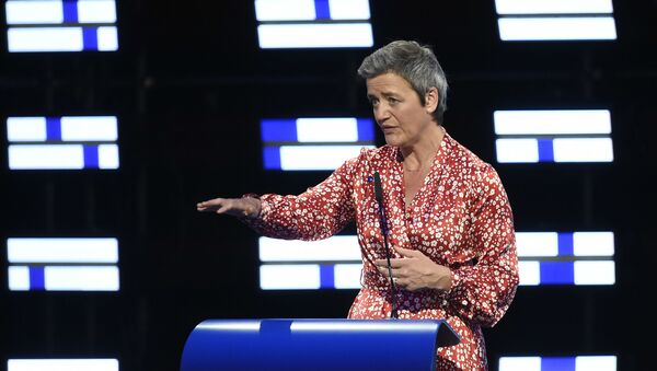 Danish candidate for the European Commission Presidency Margrethe Vestager of the Alliance of Liberals and Democrats for Europe (ALDE) gives a speech during a EPP election-night event for European parliamentary elections in Brussels on May 26, 2019. - Sputnik International