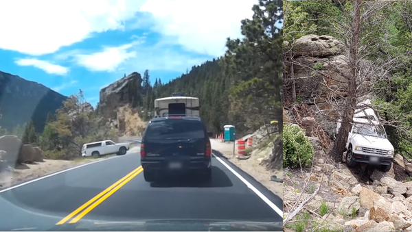 No E-Brake? US Man’s Truck Plummets Down Rocky Cliff  - Sputnik International