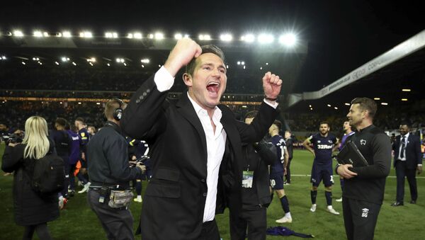 Derby County manager Frank Lampard celebrates victory after the English Championship Play-Off, Semi Final, Second Leg soccer match against Leeds United at Elland Road, Leeds, England, Wednesday May 15, 2019 - Sputnik International
