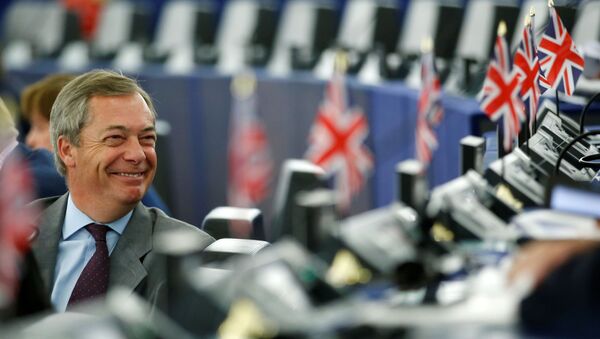 Brexit Party leader Nigel Farage attends a debate on the last European summit, at the European Parliament in Strasbourg, France, July 4, 2019 - Sputnik International