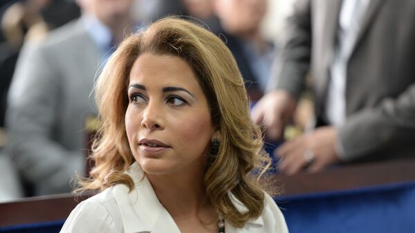 Princess Haya bint al-Hussein, the wife of the Prime Minister of the UAE and Ruler of Dubai, waits for United Nations Secretary-General Ban Ki-moon to arrive for a press conference ahead of the launch of the UN’s report on humanitarian financing in Dubai, United Arab Emirates, Sunday, Jan 17, 2016 - Sputnik International
