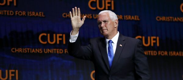 Vice President Mike Pence departs after speaking at the Christians United for Israel's annual summit, Monday, July 8, 2019, in Washington. Vice President Mike Pence departs after speaking at the Christians United for Israel's annual summit, Monday, July 8, 2019, in Washington. - Sputnik International