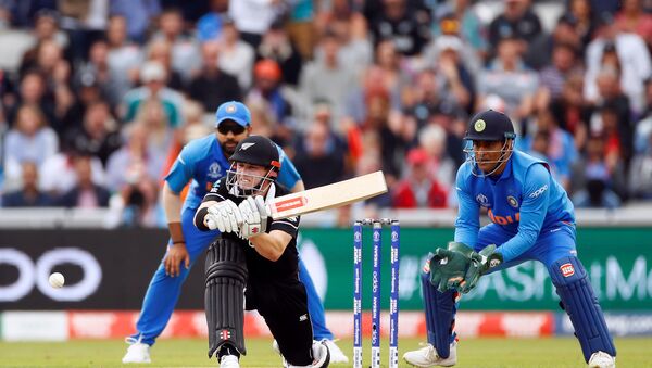 Cricket - ICC Cricket World Cup Semi Final - India v New Zealand - Old Trafford, Manchester, Britain - July 9, 2019 New Zealand's Henry Nicholls in action - Sputnik International