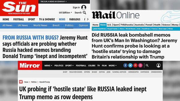 British Tabloids Blame ‘Inept’ Leak on… Russia (of Course!) as Jeremy Hunt Announces Probe Launch British Tabloids Blame ‘Inept’ Leak on… Russia (of Course!) as Jeremy Hunt Announces Probe Launch - Sputnik International