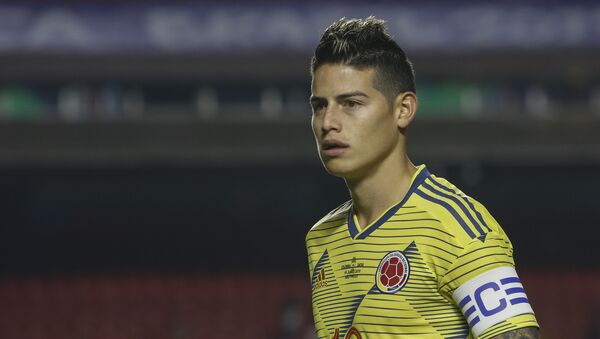Colombia's captain James Rodriguez is pictured during the Copa America football tournament group match against Qatar at the Cicero Pompeu de Toledo Stadium, also known as Morumbi, in Sao Paulo, Brazil, on June 19, 2019 - Sputnik International