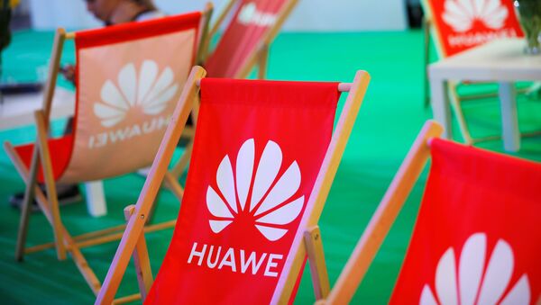 The Huawei logo is pictured on the company's stand during the 'Electronics Show - International Trade Fair for Consumer Electronics' at Ptak Warsaw Expo in Nadarzyn, Poland, May 10, 2019 - Sputnik International