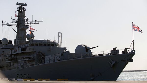 A picture taken on February 3, 2014, shows the British warship HMS Montrose docked in the Cypriot port of Limassol on February 3, 2014 - Sputnik International