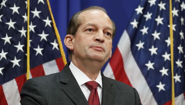 Labor Secretary Alex Acosta speaks during a media availability at the Department of Labor, Wednesday, July 10, 2019, in Washington. - Sputnik International