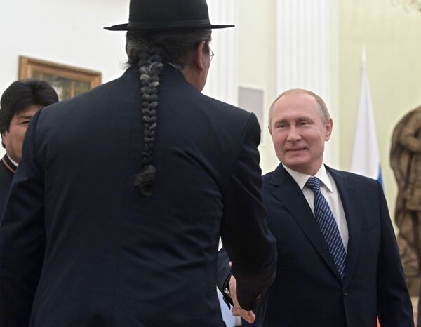 President of Russia Vladimir Putin during a meeting with Bolivian President Evo Morales - Sputnik International