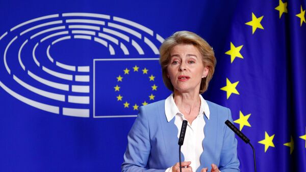 German Defense Minister Ursula von der Leyen, who has been nominated as European Commission President, briefs the media after the Conference of Presidents of European Parliament's party blocs in Brussels, Belgium, July 10, 2019 - Sputnik International