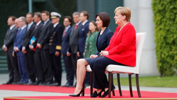 German Chancellor Angela Merkel and Moldova's Prime Minister Maia Sandu - Sputnik International