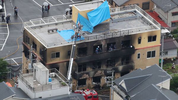 The burnt out KyoAni building in Kyoto - Sputnik International