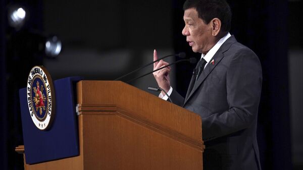 Philippine President Rodrigo Duterte delivers a speech at the special session of the International Conference on The Future of Asia Friday, May 31, 2019, in Tokyo - Sputnik International