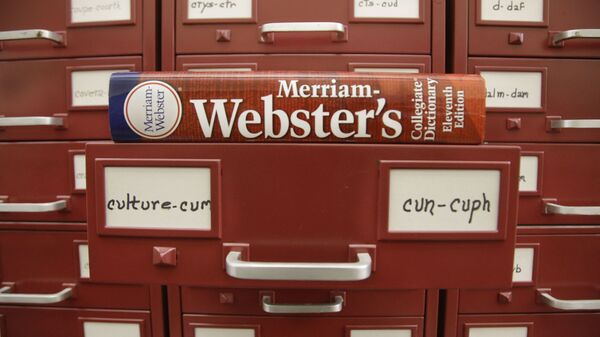 In this Tuesday, Dec. 9, 2014 photo, a Merriam-Webster dictionary sits atop their citation files for the 2014 word of the year, culture, at the dictionary publisher's offices in Springfield, Mass. - Sputnik International
