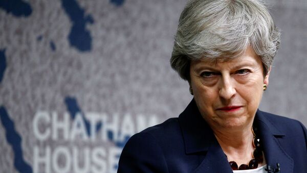 Britain's Prime Minister Theresa May speaks at Chatham House in London on July 17, 2019 - Sputnik International