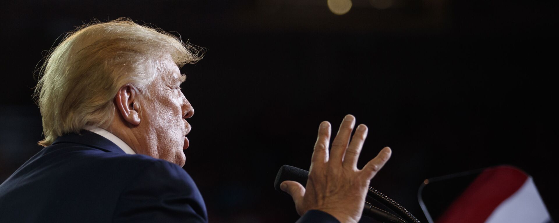 President Donald Trump speaks at a campaign rally at Williams Arena in Greenville, N.C - Sputnik International, 1920, 12.09.2025
