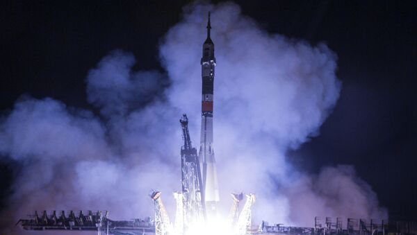 Rocket carrying MS-13 spacecraft launching from the Baikonur cosmodrome in Kazakhstan. - Sputnik International