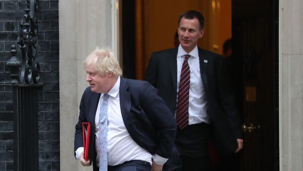 Britain's Foreign Secretary Boris Johnson (L) and Britain's Secretary for Health and Social Care Jeremy Hunt leave 10 Downing street in central London for the first cabinet meeting of the new year following a reshuffle on 9 January 2018 - Sputnik International