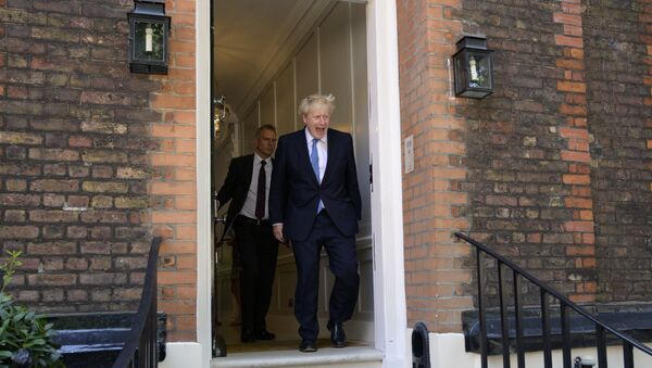 Boris Johnson leaves his campaign headquarters after being elected new leader of the Conservative Party today, in London, Great Britain - Sputnik International